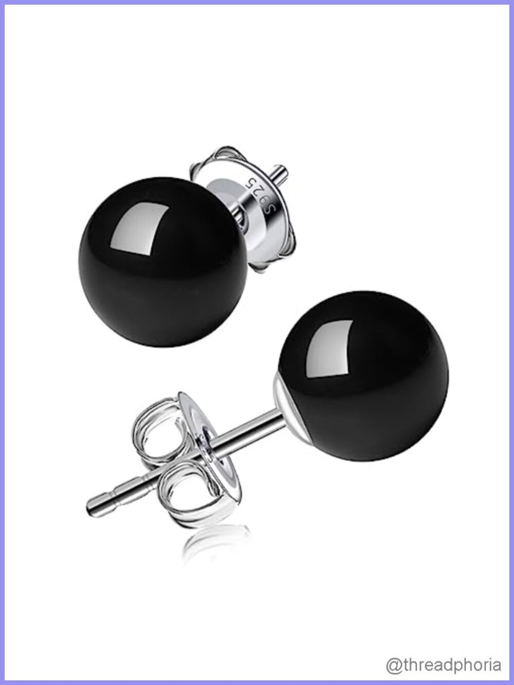 Sterling Silver Black Pearl Stud Earrings Hypoallergenic Jewelry Gift